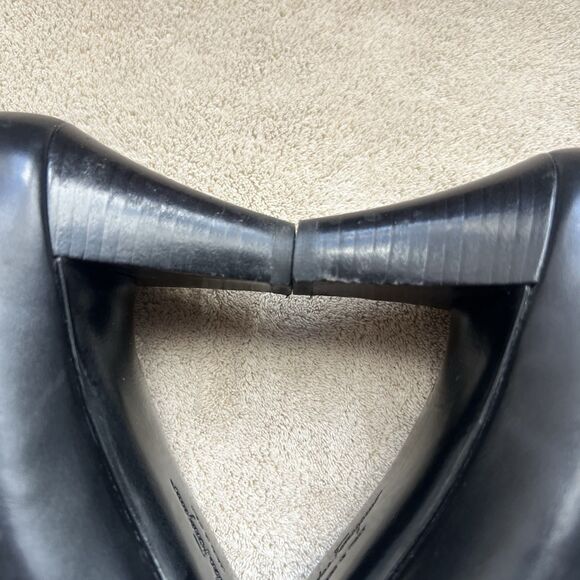 Salvatore Ferragamo Black Leather Heel Pump Women 7.5 AA Narrow Buckle Designer - Picture 7 of 16
